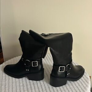 Shoe Dazzle Black Combat Boots